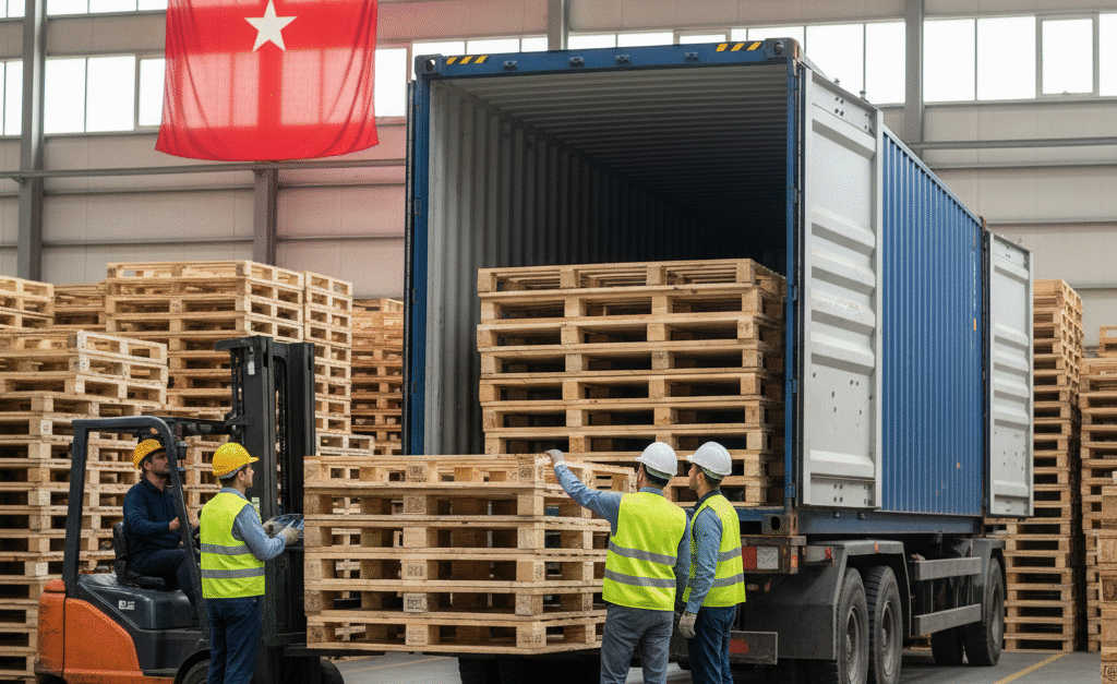 ISPM 15 damgalı palet”, “Europalet ihracat deposu”, “Türk palet ihracatı